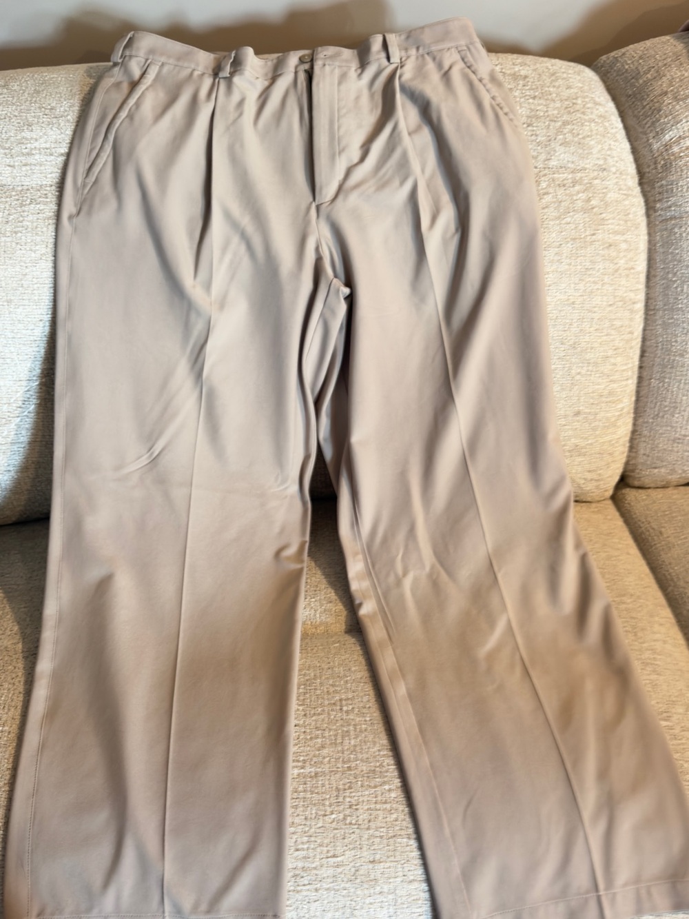 Nike Men's Light Beige Pleated Dress Pants